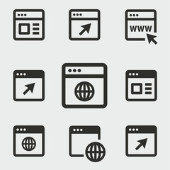 Poster - browser vector icons set.
