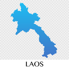 Laos map in Asia continent illustration design