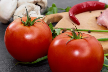 Red ripe tomatoes