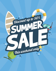 Wall Mural - Summer sale banner design template