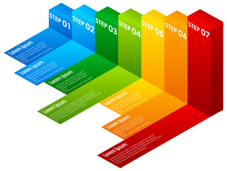 Wall Mural - A colourful infographic steps