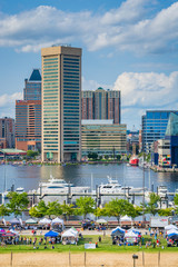 Canvas Print - View of the Inner Harbor from Federal Hill Park in Baltimore, Maryland