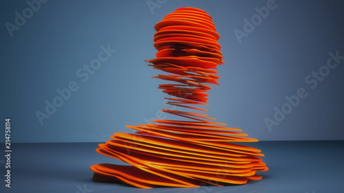 Fotografía 3D render. Human figure cut into slices