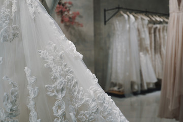 Wall Mural - Wedding dresses in a luxury shop