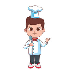 Canvas Print - Cute chef boy cartoon with utensils vector illustration graphic design