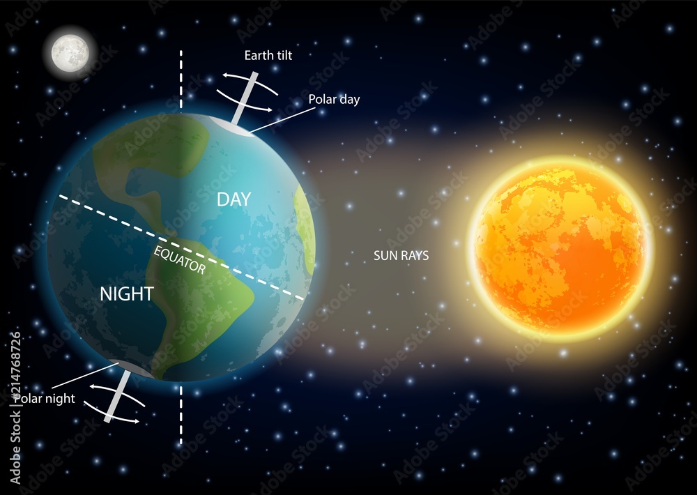 Day and night cycle diagram vector illustration Stock Vector | Adobe Stock