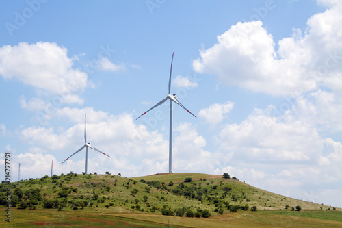 Wind Turbine With Italian Landscape Buy This Stock Photo