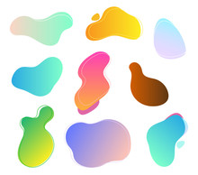 Abstract Liquid Vector Shapes Collection, Modern Colorful Gradient Backgrounds, Fresh Design Elements Set