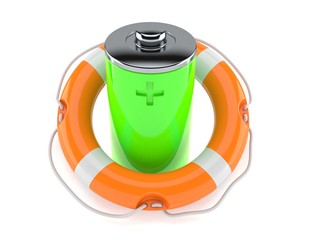 Canvas Print - Battery with life buoy