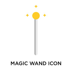 Canvas Print - Magic wand icon vector sign and symbol isolated on white background, Magic wand logo concept