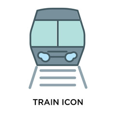 Sticker - Train icon vector sign and symbol isolated on white background, Train logo concept