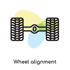 Aufkleber - Wheel alignment icon vector sign and symbol isolated on white background, Wheel alignment logo concept