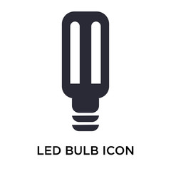 Wall Mural - Led bulb icon vector sign and symbol isolated on white background, Led bulb logo concept