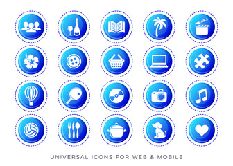 Wall Mural - Universal leisure web and mobile icons