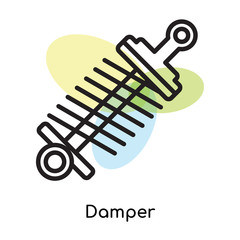 Aufkleber - Damper icon vector sign and symbol isolated on white background, Damper logo concept