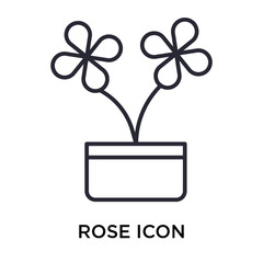 Wall Mural - Rose icon vector sign and symbol isolated on white background, Rose logo concept