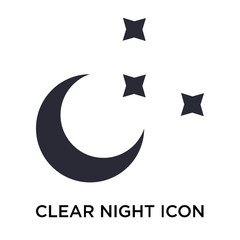 Poster - Clear night icon vector sign and symbol isolated on white background, Clear night logo concept