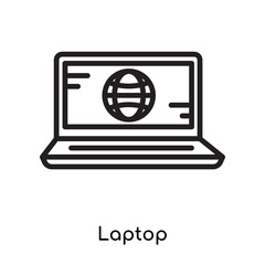 Laptop icon vector sign and symbol isolated on white background, Laptop logo concept