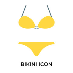 Canvas Print - Bikini icon vector sign and symbol isolated on white background, Bikini logo concept