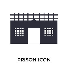 Wall Mural - Prison icon vector sign and symbol isolated on white background, Prison logo concept