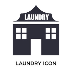 Canvas Print - Laundry icon vector sign and symbol isolated on white background, Laundry logo concept