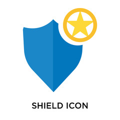 Sticker - Shield icon vector sign and symbol isolated on white background, Shield logo concept