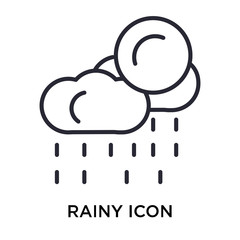 Poster - Rainy icon vector sign and symbol isolated on white background, Rainy logo concept