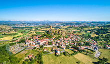View Of Polignac Village With Its Fortress. Auvergne, France