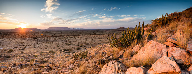 panoramic landscape photo views over the kalahari region in south africa