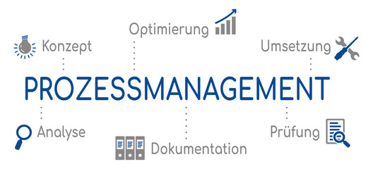 Wall Mural - Infografik Prozessmanagement Blau