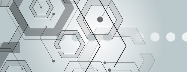 Poster - Abstract geometric background with gexagon shapes