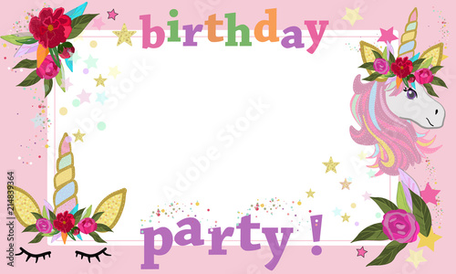 pics Background Frame Happy Birthday Unicorn magical unicorn birthday party