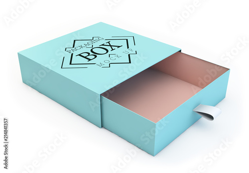 Download Blue Box with Sliding Drawer Mockup. Buy this stock ...