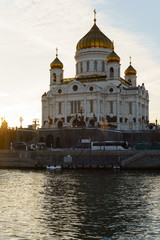 the city of Christ the Savior temple during sunset