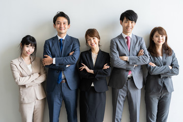 portrait of asian business group on white background