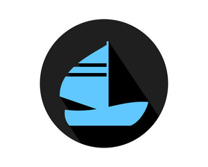 Canvas Print - sail boat transport transportation vehicle conveyance image vector icon logo