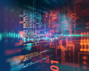 Aufkleber - Programming code abstract technology background of software developer and  Computer script