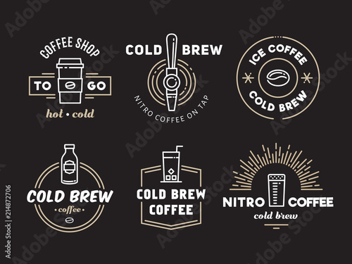 Fotomural Cold brew coffee and nitro coffee logos