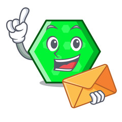 Sticker - With envelope octagon character cartoon style