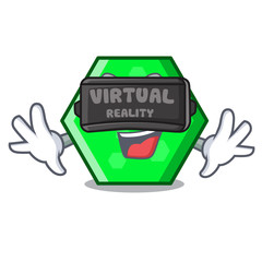 Sticker - Virtual reality octagon mascot cartoon style