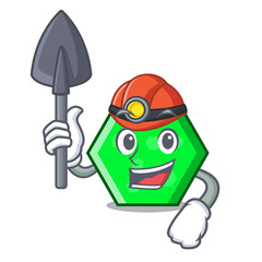 Poster - Miner octagon mascot cartoon style