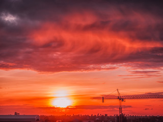 Wall Mural - Beauty and Color of the sky at sunset.