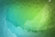 Green Blue Background Triangulation Pattern, Texture Abstraction For Web Site