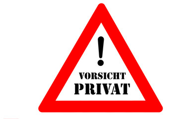 Canvas Print - Privat Warnschild