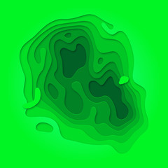 Aufkleber - Papercut green gradient multi layer background