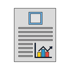 document file with statistics bars graphic