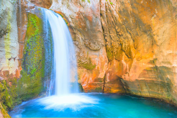 Wall Mural - Small waterfall and natural pool in Sapadere canyon near Alanya in Turkey