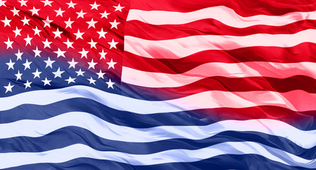 Waving colorful United states of america flag