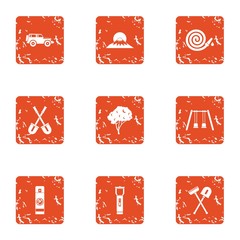 Poster - Master garden icons set. Grunge set of 9 master garden vector icons for web isolated on white background