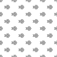 Poster - White triangle arrow icon in simple style isolated on white background